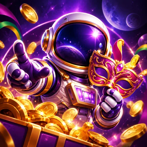 Astronauta do Spaceman flutuando enquanto o multiplicador cresce